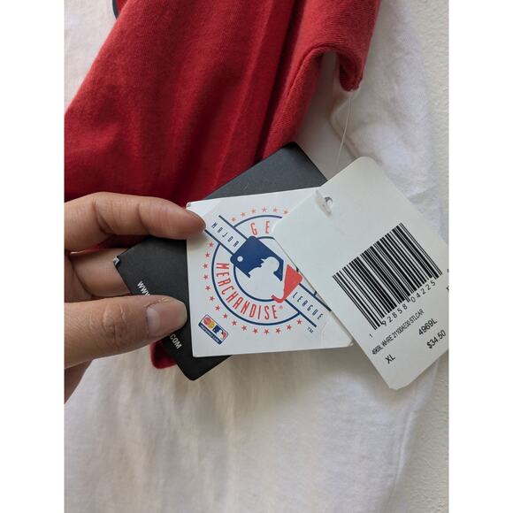 New Era Shirt St Louis Cardinals 3/4 Sleeve Red White Athleisure Sporty Sz XL - Picture 7 of 12